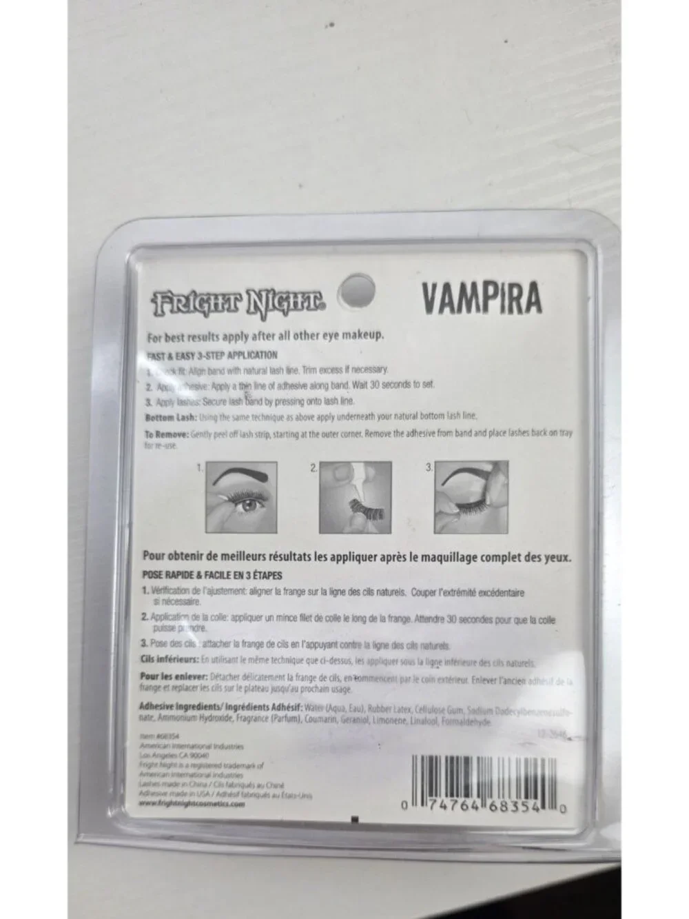 Fright Night Vampira False Eyelashes Dramatic Halloween Lashes